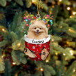 Custom Pomeranian In Snow Pocket Christmas Ornament, Personalized Dog Flat Acrylic Ornament