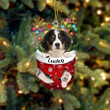 Custom Bernese Mountain In Snow Pocket Christmas Ornament, Personalized Dog Flat Acrylic Ornament
