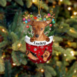 Custom Miniature Pinscher In Snow Pocket Christmas Ornament, Personalized Dog Flat Acrylic Ornament