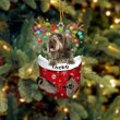 Custom Wirehaired Pointing Griffon In Snow Pocket Christmas Ornament, Personalized Dog Flat Acrylic Ornament
