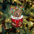Custom Bloodhound In Snow Pocket Christmas Ornament, Personalized Dog Flat Acrylic Ornament