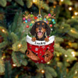 Custom Gordon Setter In Snow Pocket Christmas Ornament, Personalized Dog Flat Acrylic Ornament