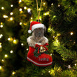 Custom Bullmastiff In Santa Boot Christmas Ornament, Personalized Dog Flat Acrylic Ornament