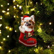 Custom Chihuahua In Santa Boot Christmas Ornament, Personalized Dog Flat Acrylic Ornament