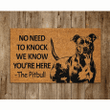 The Pitbull Home Door Mat, Pitbull We Know You Are Here Spring Door Mats, Funny Doormat, Welcome Mats