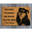 We Know You Are Here The Sheltie Coir Door Mat, Funny The Sheltie Dogs Outdoor Doormat