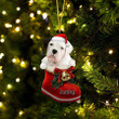 Custom Boxer In Santa Boot Christmas Ornament, Personalized Dog Flat Acrylic Ornament
