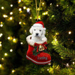 Custom Golden Retriever In Santa Boot Christmas Ornament, Personalized Dog Flat Acrylic Ornament