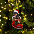 Custom Doberman Pinscher In Santa Boot Christmas Ornament, Personalized Dog Flat Acrylic Ornament
