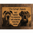 We Know You Are Here Two Great Danes Coir Door Mat, Funny Doormat Gift for Great Dane Lovers