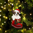 Custom Papillon In Santa Boot Christmas Ornament, Personalized Dog Flat Acrylic Ornament