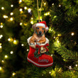 Custom Rhodesian Ridgeback In Santa Boot Christmas Ornament, Personalized Dog Flat Acrylic Ornament