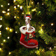 Custom Ibizan Hound In Santa Boot Christmas Ornament, Personalized Dog Flat Acrylic Ornament