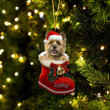 Custom Black Cairn Terrier In Santa Boot Christmas Ornament, Personalized Dog Flat Acrylic Ornament