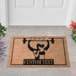 Custom Couple Gym Welcome Doormat For Bodybuilder, Fitness Door Mat For Outdoor Or Indoor Use
