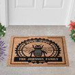 Personalized Bee Welcome Doormat For Outdoor Or Indoor Use, Custom Name Bee Door Mat Gift For Bee Lover, Farmer