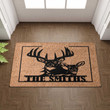 Personalized Deer Welcome Doormat For Indoor Outdoor Use, Custom Name Deer Door Mat Gift For Dad, Hunter