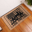 Us Flag Deer Welcome Doormat For Indoor Outdoor Use, Custom Family Name Deer Door Mat Gift For Deer Lover