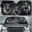 Horse, Angus and Pig Broken Glasses Car All Over Printed 3D Car Sunshade, Cow Lover Car Windshield For Farmer
