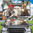 Personalized Donkey Broken Glasses Car SunShade Windshield, Car Protector, Car Accessories for Donkey Lovers