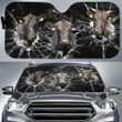 Funny Wagyu Broken Glasses All Over Printed 3D Car Sunshade, Car Windshield, Car Front Protector Gift for Farmers