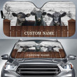 Custom Name Black Angus All Over Printed 3D Car Sunshade, Car Windshield, Car Front Protector for Cow Lover