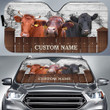 Custom Name Dexter All Over Printed 3D Car Sunshade, Car Windshield, Car Front Protector for Cow Lover