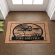 Flamingo Welcome Doormat For Indoor Outdoor Use, Custom Name Door Mat Gift For Bird Lover