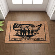 US Eagle Military Welcome Doormat For Indoor Outdoor Use, Custom Name Soldier Door Mat Gift For US Veteran