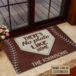 Personalized Baseball No Plate Like Home Doormat, Custom Name Door Mat Home Decor Gift For Baseball Lover