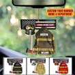 Personalized Firefighter Armor Cut Shaped Acrylic Car Hanging Ornament, Come Home Safe Car Decor