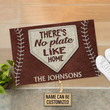 Personalized Baseball Check The Ball Field Doormat, Custom Name Door Mat Home Decor Gift For Baseball Lover