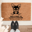 Personalized Chihuahua Yorkie Mix Welcome Mat For Dog Lover Housewarming Gift Custom Dog Breed Coir Doormat