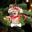 Personalized Ho Ho Ho Shiba Inu Dog Cup Christmas Ornament for Dog Lovers, Custom Dog Name On Bone
