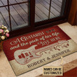 Personalized Guitarist Couple Live Here Welcome Doormat, Custom Name Door Mat Gift For Family Guitar Lover