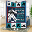 Personalized Hockey Blanket to My Son or Grandson, Be Strong Brave Sports Lover All-Season Blanket