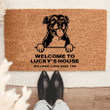 Personalized Staffordshire Bull Terier Welcome Mat For Dog Lover Housewarming Gift Custom Dog Breed Coir Doormat