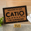 Personalized Patio Cat Welcome To Our Catio Doormat For Patio Decor, Custom Name Door Mat Gift For Family