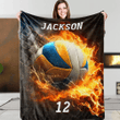 Volleyball Rock Can You Dig It Blanket for Boys Girl Volleyball Fleece Blanket