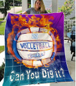 Volleyball Rock Can You Dig It Blanket for Boys Girl Volleyball Fleece Blanket