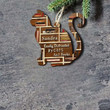 Personalized Book In Cat Wood Ornament For Christmas Decor, Custom Name Book Ornament Gift For Cat Lover