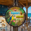 Custom Parrot Lounge Summer Tropical Cocktails Wood Sign, Hawaiian Luau Outside Patio Sign, Summer Tropical Beach Party