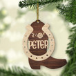 Personalized Horse Shoe Wooden Ornament For Christmas Decor, Custom Name Horse Ornament Gift For Horse Lover