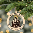Home Magic Inspired Wooden Ornament, Custom Family Name Ornament For Xmas Decor, Christmas Gift for Girls Boys