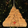 Wolf Family Personalized Wooden Puzzle Christmas Ornament, Custom Name Wood Ornament For Christmas Decor