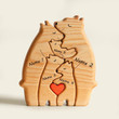 Wooden Bears Personalized Family Puzzle Decor Gift for Mom, Dad, Couple, Family Wooden Puzzle