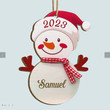 Snowman Family, Personalized Wood Christmas Ornament, Custom Name Christmas Gift For Family Members