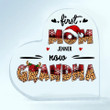 First Mom Now Grandma Christmas Version - Personalized Custom Heart Acrylic Plaque - Christmas Gift For Grandma, Mom