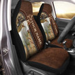 Charolais Personalized Name Leather Pattern Car Seat Covers Universal Fit Set 2 Gift For Cow Lover Farmer