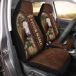 Hereford Personalized Name Leather Pattern Car Seat Covers Universal Fit Set 2 Gift For Cow Lover Farmer